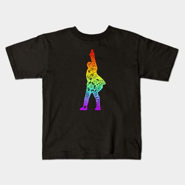 Hamilton Silhouette Rainbow Zentangle Kids T-Shirt by MyownArt